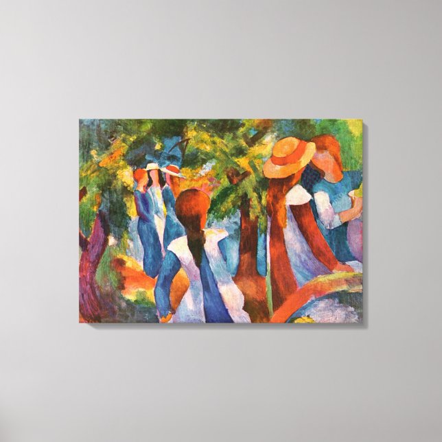Toile Les filles sous les arbres Août Macke (Recto)