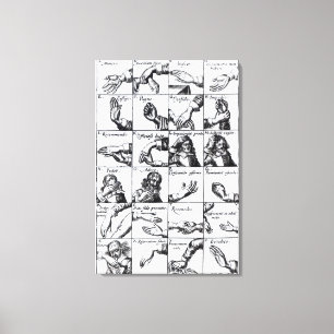 Toile Les gestes pour miming John Bulwer 'Chrilogia