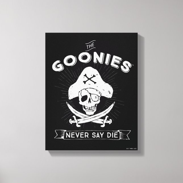 Toile Les Goonies "Ne jamais dire mourir" Pirate Badge (Recto)