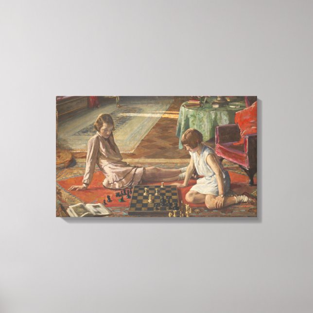 Toile Les joueurs d'échecs (par John Lavery) (Recto)