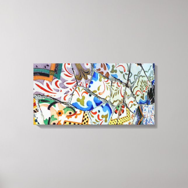 Toile Les mosaïques du parc Guell de Gaudi (Recto)