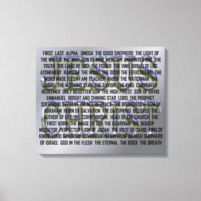 Toile Les nombreux noms de Jésus-Christ (Recto)