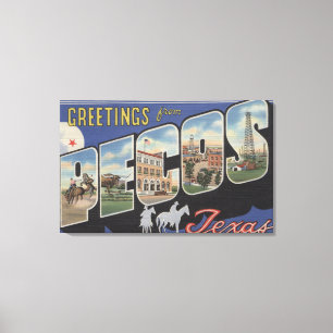 Toile Les PECO, lettre ScenesPecos, TX de TexasLarge