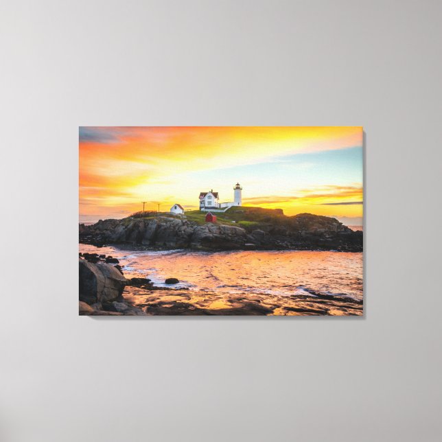 Toile Les phares | Nubble Lighthouse Maine (Recto)