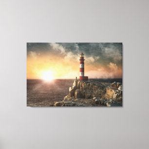 Toile Les phares Phare rouge et blanc