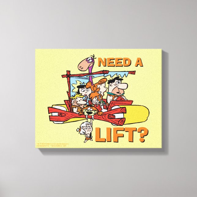 Toile Les Pierrafeu | Besoin D'Un Ascenseur ? (Recto)