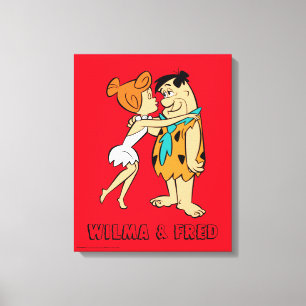 Toile Les Pierrafeu   Wilma Kissing Fred