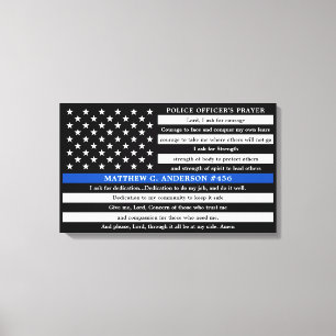 Toile Les policiers prient Personnalisée Ligne Bleue Min