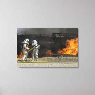 Toile Les sapeurs-pompiers neutralisent un feu vivant