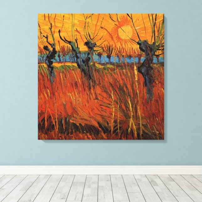 Toile Les saules au coucher du soleil par Vincent van Go (Insitu (Plancher de Bois))