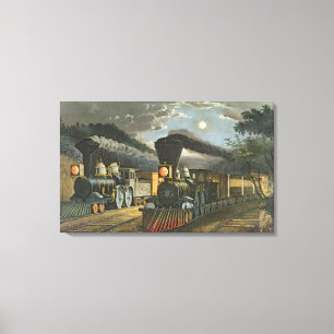 Toile Les trains rapides de foudre, 1863