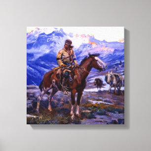 Toile "Les Trappers Libres" de Charles M Russell