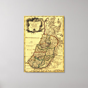 Toile Les tribus de l'Israël dans la carte de