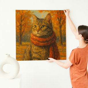 Toile Les Whiskers d'automne Un Chat Cosy dans la brise