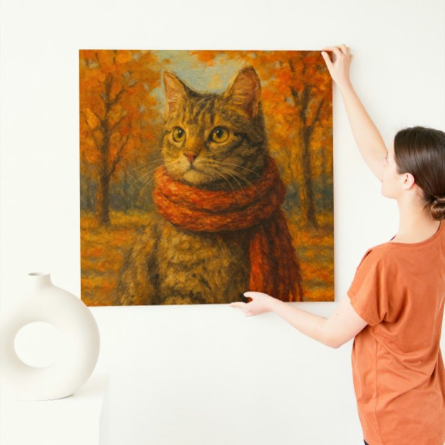 Toile Les Whiskers d'automne Un Chat Cosy dans la brise  (Créateur téléchargé)