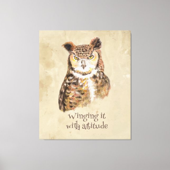 Toile L'espionner avec l'attitude Owl Sassy Attitude Imp (Recto)