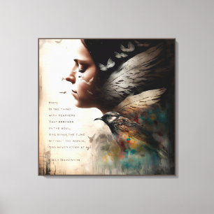 Toile L'espoir est la chose avec les plumes
