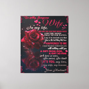 Toile Lettre À Mon Cadeau Femme, Couple Love Cadeau Mari