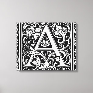 Toile Lettre A Monogramme Médiéval Art Nouveau