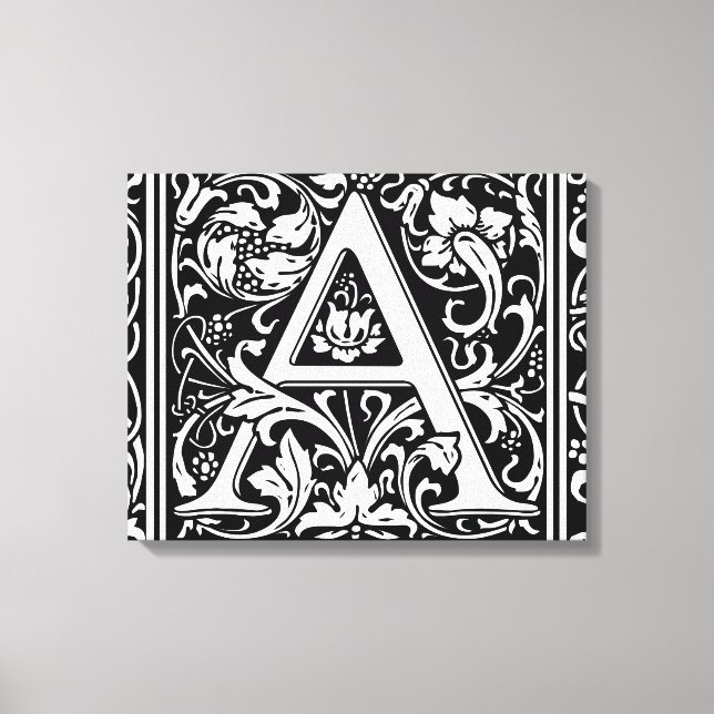 Toile Lettre A Monogramme Médiéval Art Nouveau (Recto)