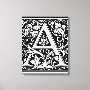 Toile Lettre A Monogramme Médiéval Art Nouveau