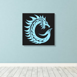 Toile Lettre C de style dragon, Alphabet du dragon, Mono