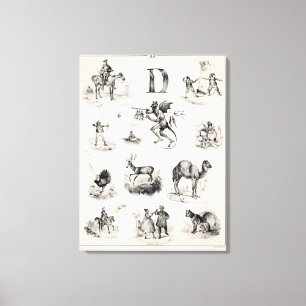 Toile Lettre D d'un alphabet, 1832