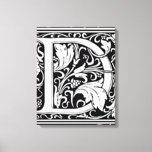 Toile Lettre D Monogramme médiéval Art Nouveau