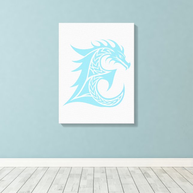 Toile Lettre E de style dragon, Alphabet Dragon, Monogra (Insitu (Plancher de Bois))