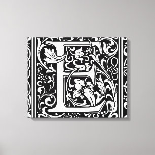 Toile Lettre E Monogramme médiéval Art Nouveau