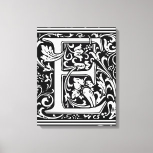 Toile Lettre E Monogramme médiéval Art Nouveau