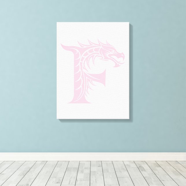 Toile Lettre F de style dragon, alphabet du dragon, mono (Insitu (Plancher de Bois))
