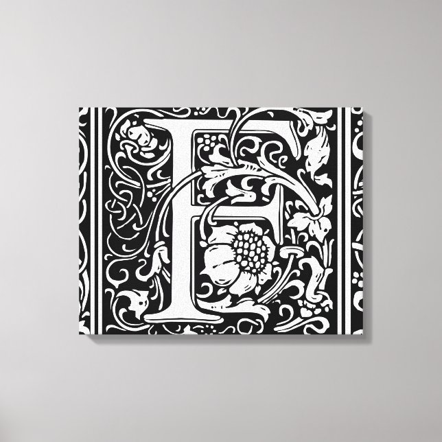 Toile Lettre F Monogramme médiéval Art Nouveau (Recto)