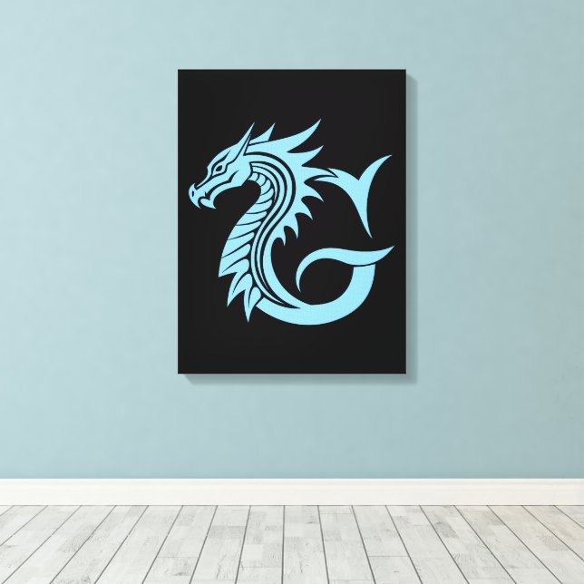 Toile Lettre G de style dragon, alphabet du dragon, mono (Insitu (Plancher de Bois))