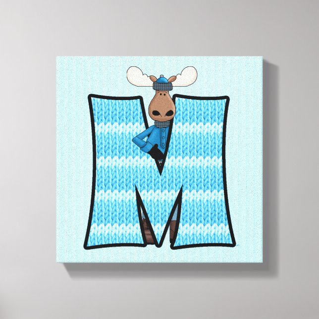 Toile LETTRE GRANDE MOOSE Bleue M (Recto)
