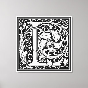 Toile Lettre L Monogramme Art Nouveau Médiéval