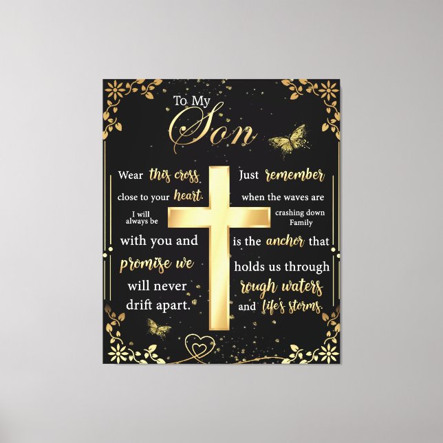 Toile Lettre personnalisée à mon fils (Recto)