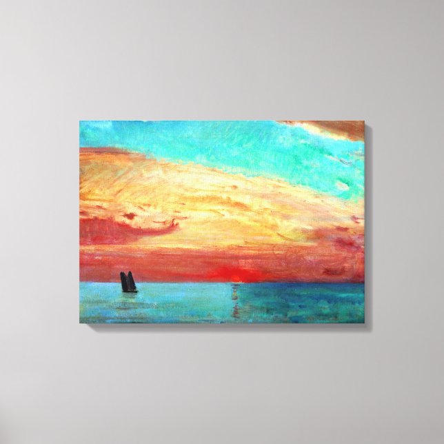 Toile Levée de soleil de Fujishima Takeji au-dessus de l (Recto)