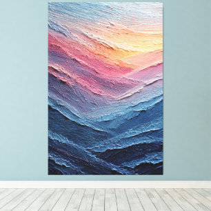 Toile Lever de soleil doré sur des crêtes texturées Papi