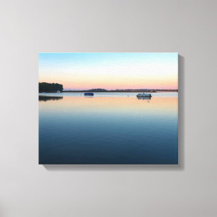 Toile lever du soleil du lac champlain dans la baie de s