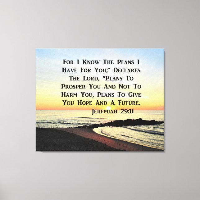 TOILE LEVER JEREMIAH 29:11 BIBLE VERSE (Recto)