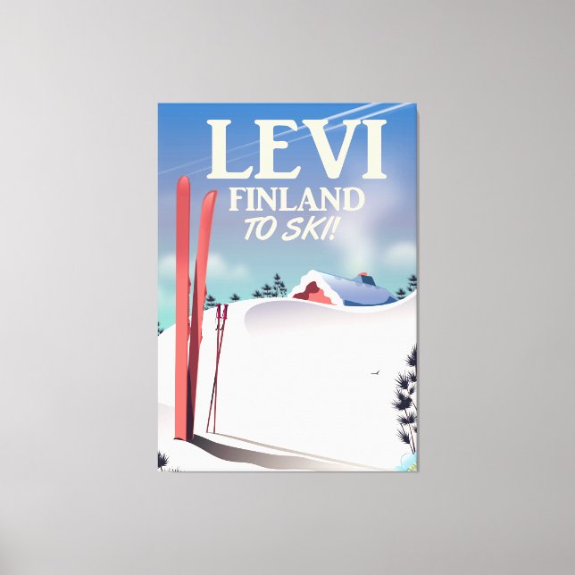 Toile Levi, Finlande affiche de voyage en ski (Recto)