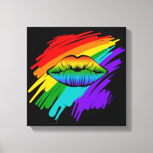 Toile Lèvres arc-en-ciel