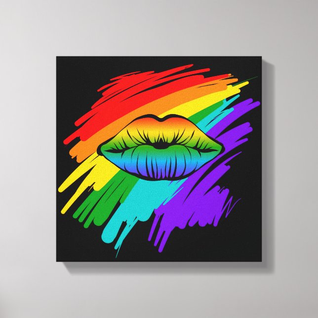 Toile Lèvres arc-en-ciel (Recto)