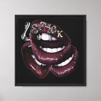 Toile Lèvres d'art pop avec Grillz et texte 3D
