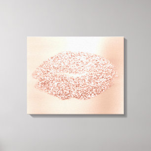 Toile Lèvres de baiser d'or de maquilleur d'or de rose