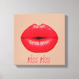 Toile Lèvres de café baiser pop art