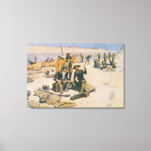 Toile Lewis et Clark chez le fleuve Columbia