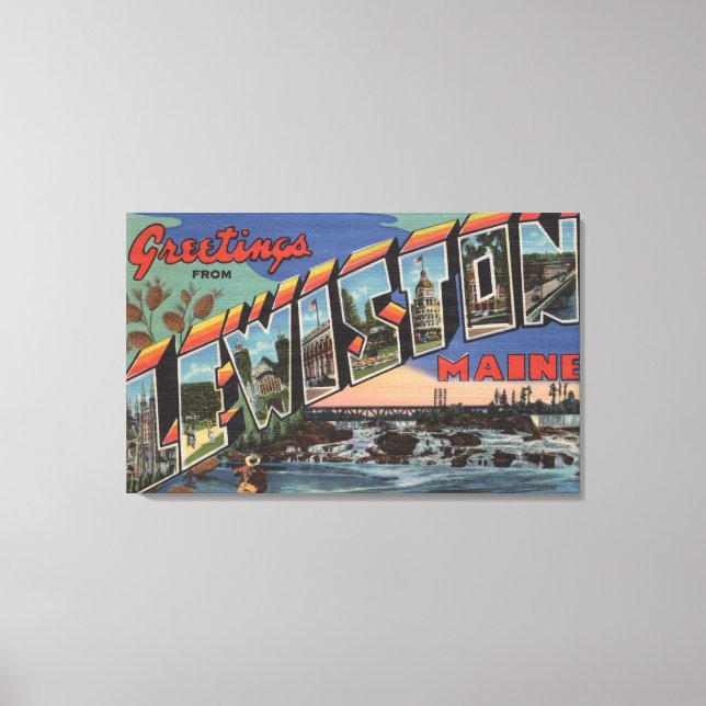 Toile Lewiston, Maine (Scène fluviale) (Recto)