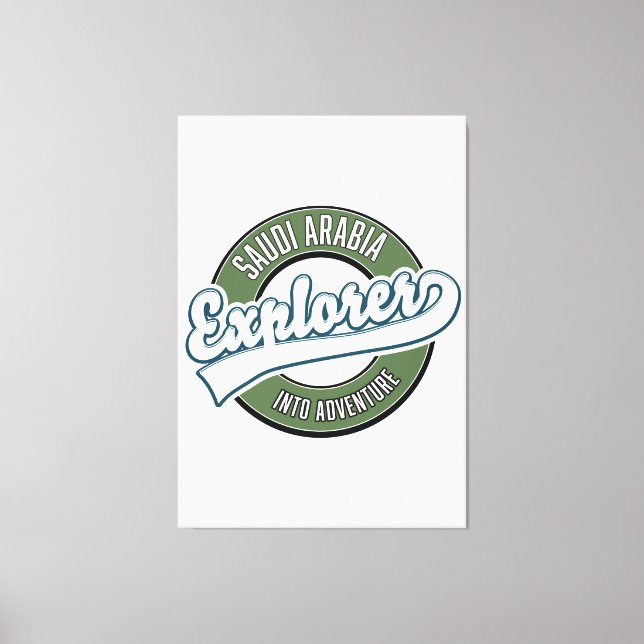 Toile L'explorateur saoudien dans le logo aventure (Recto)